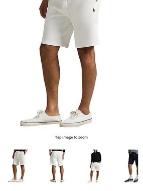 Polo White Flat-Front Men's Shorts